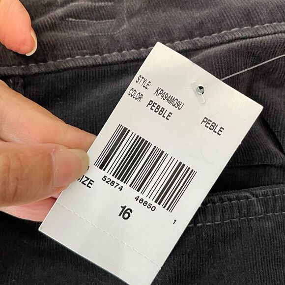 Kut from the‎ Kloth Womens Corduroy Catherine Boyfriend Jeans Pebble Size 16 NWT - Picture 8 of 11